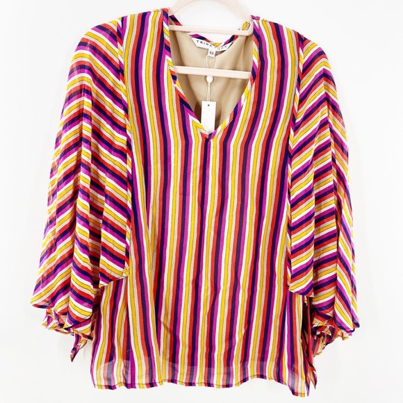 Trina Turk Women's Striped La Paz Blouse NWT - Picture 4 of 11